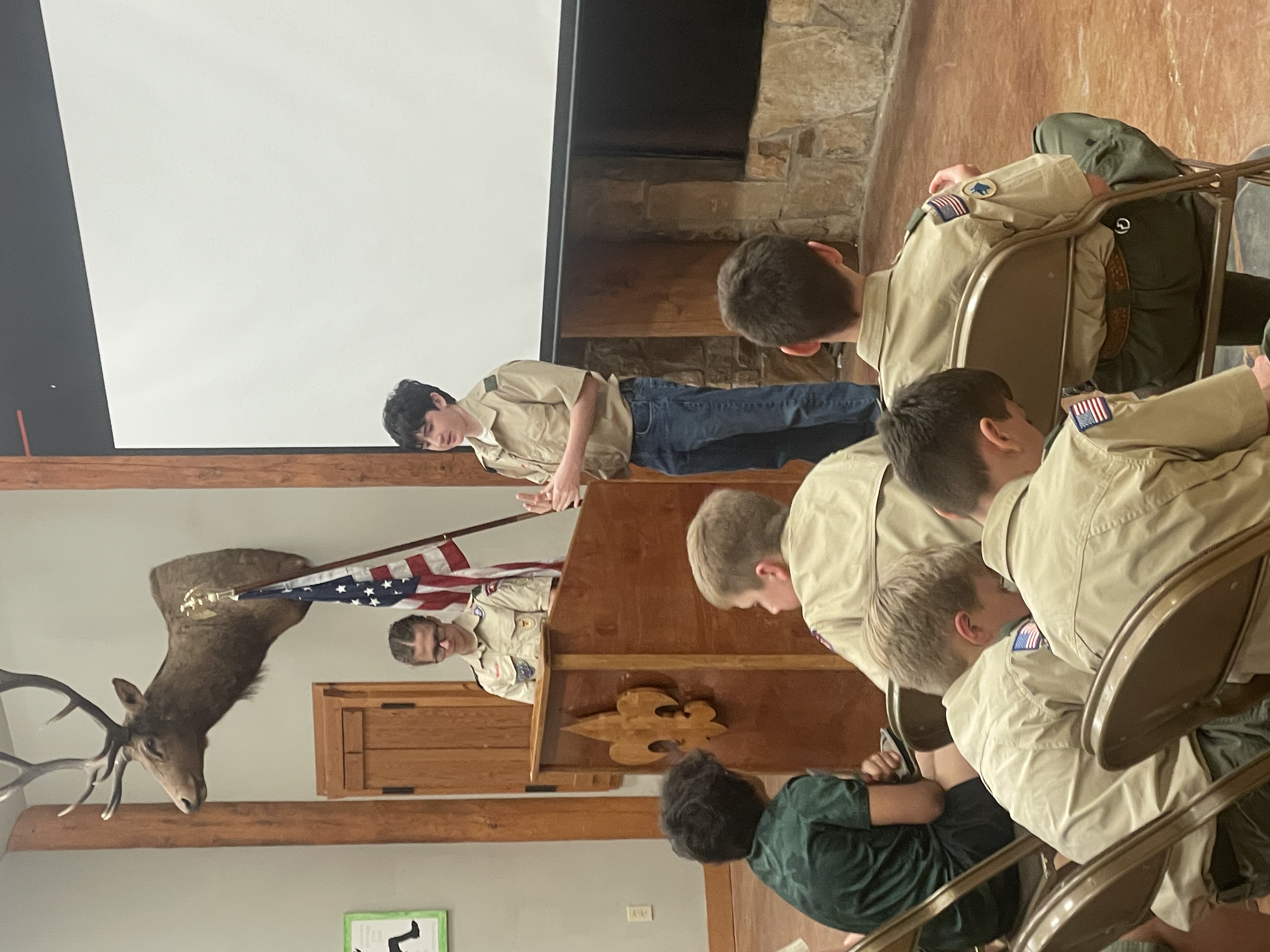 Scouts leading during a troop activity